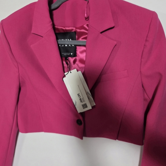 NWT ZARA ,Elegant Pink Cropped Blazer. Size XS - Picture 8 of 10